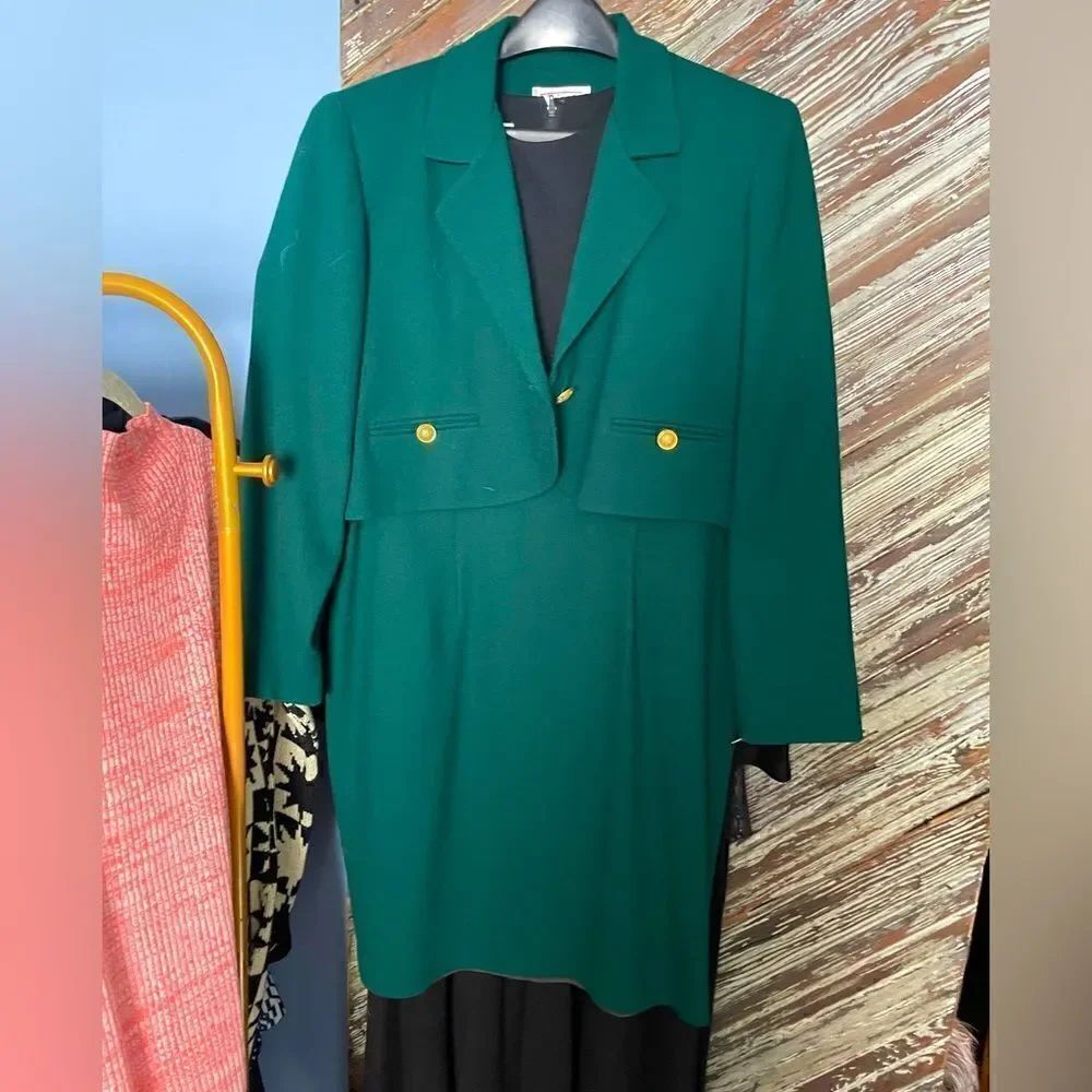 Talbots Petites vintage wool colorblock suit set